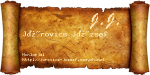 Járovics József névjegykártya